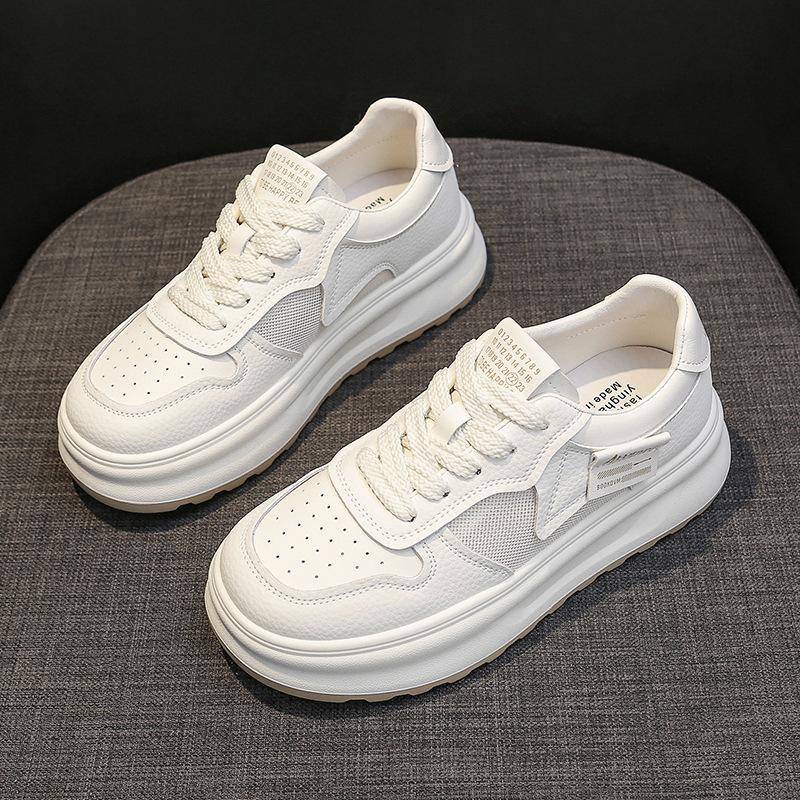 Leder Mesh Atmungsaktiv Kleine Weiße Schuhe Kinder Sommer Neu Dicksohlige Erhöhende Board Schuhe Vielseitige Lässige Sportschuhe 40 von Joom DACH