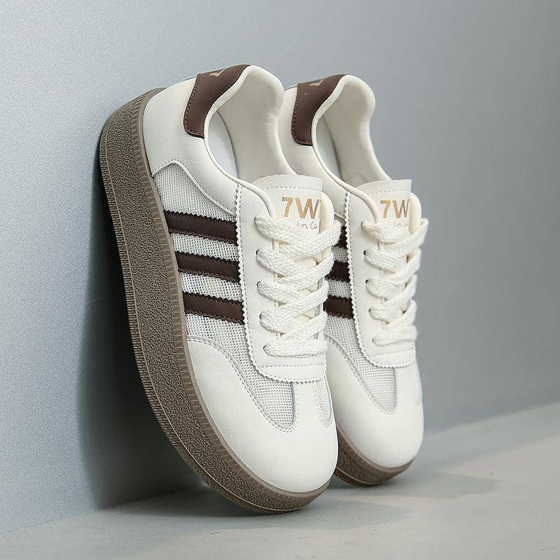Leder Mesh Atmungsaktiv Sommer Kleine Weiße Schuhe Kinder Neue Vielseitige Dicke Basisplattenschuhe Lässige Sportliche Einzelne Schuhe Frauen 40 von Joom DACH