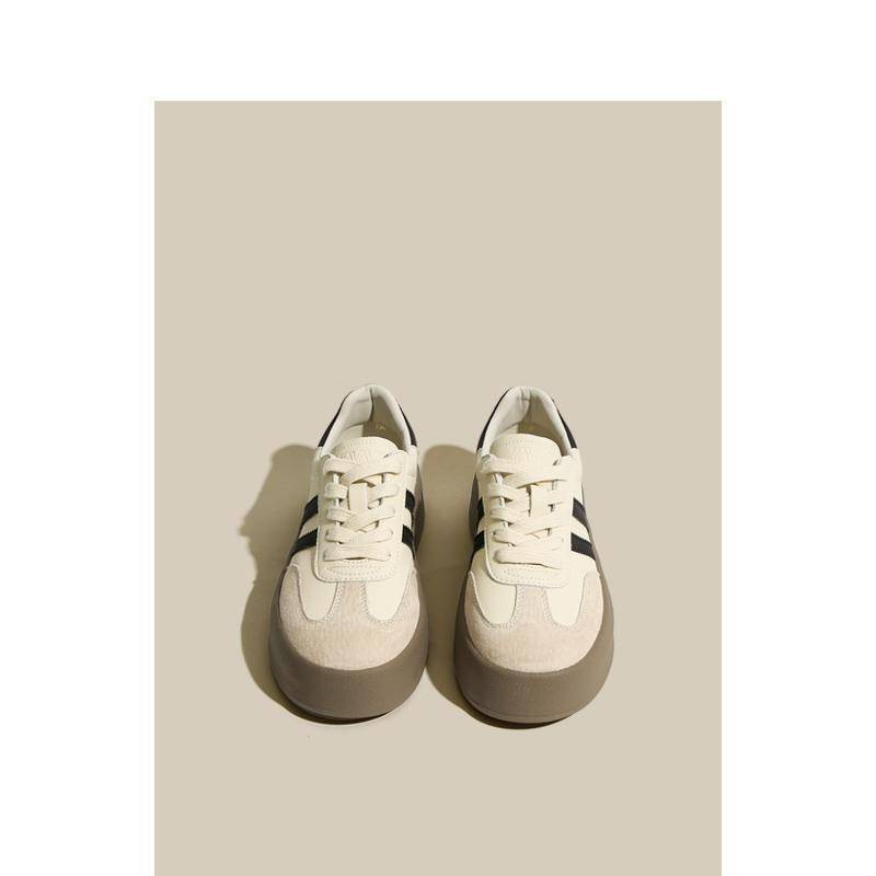 Leder Plateau Deutsche Trainingsschuhe Damen Forrest Gump Schuhe Frühling Neue Mode Klassisch Vielseitig Lässig Sportliche Board-Schuhe 40 von Joom DACH