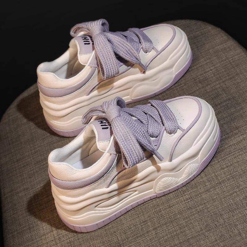 Leder Plateau Weiße Schuhe Kinder Frühling und Sommer Neu Vielseitig Innenhöhe Erhöhung Damenschuhe Lässige Sportschuhe Board Schuhe 40 von Joom DACH