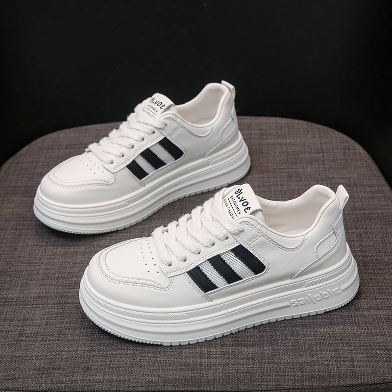 Leder Plateau weiße Schuhe Kinder Sommer neue vielseitige Erhöhung Brettschuhe Mesh atmungsaktiv Casual Sportschuhe 40 von Joom DACH