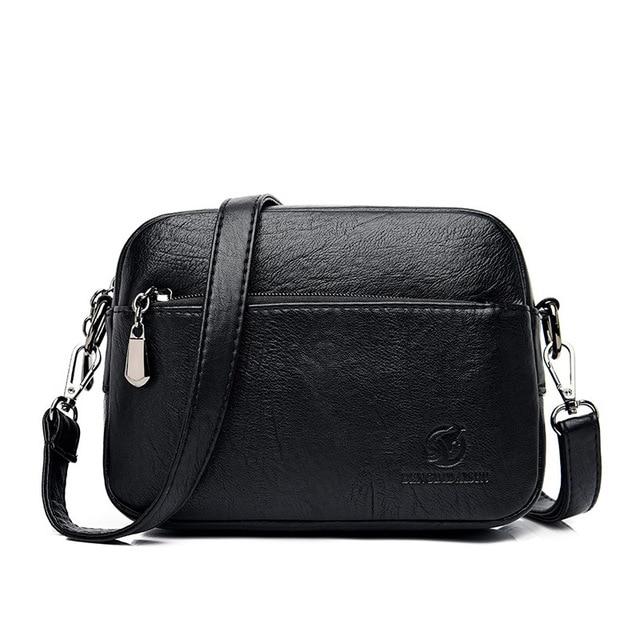 Leder Schulter Umhängetaschen Für Frauen Mode Kleine Tasche Dame Echtes Leder Frauen 'S Handtaschen 21x15x7cm schwarz von Joom DACH