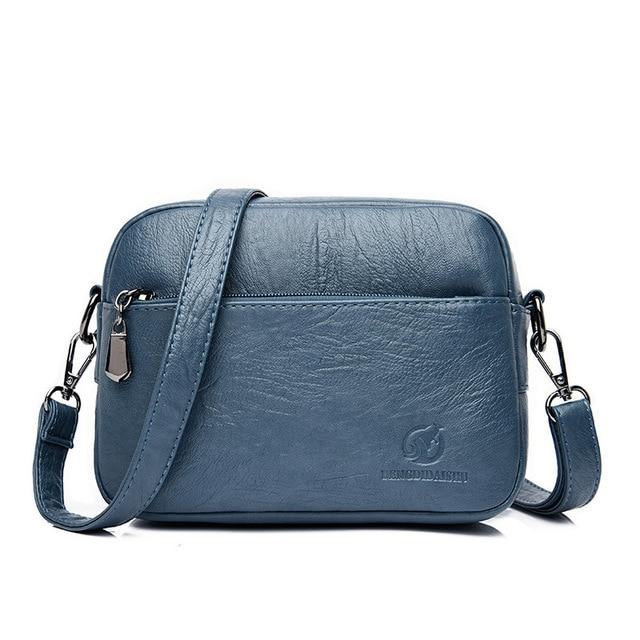 Leder Schulter Umhängetaschen Für Frauen Mode Kleine Tasche Dame Echtes Leder Frauen 'S Handtaschen 21x15x7cm blau von Joom DACH