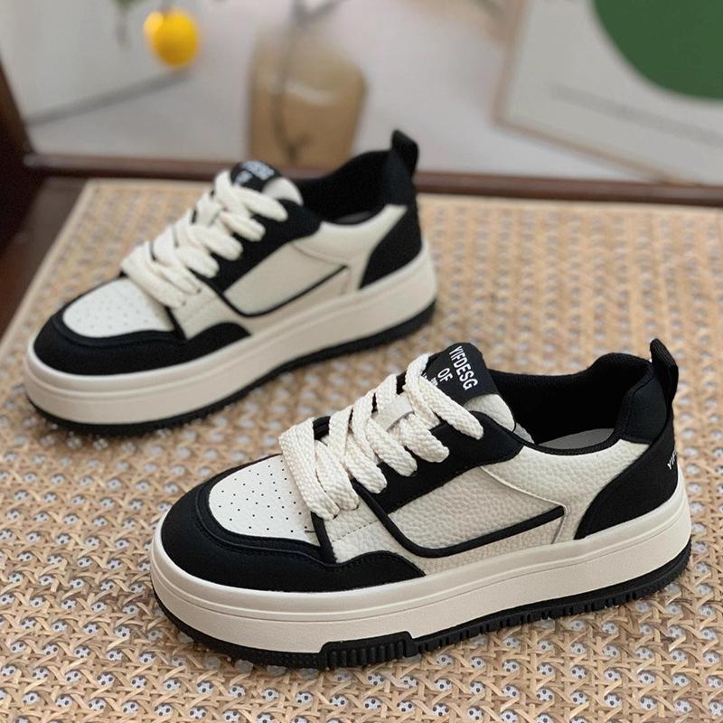Leder-Sneakers D'Lites Frühling Neue vielseitige Plateauschuhe Weiße Schuhe Damenschuhe Freizeitschuhe für Damen Sneaker 40 von Joom DACH