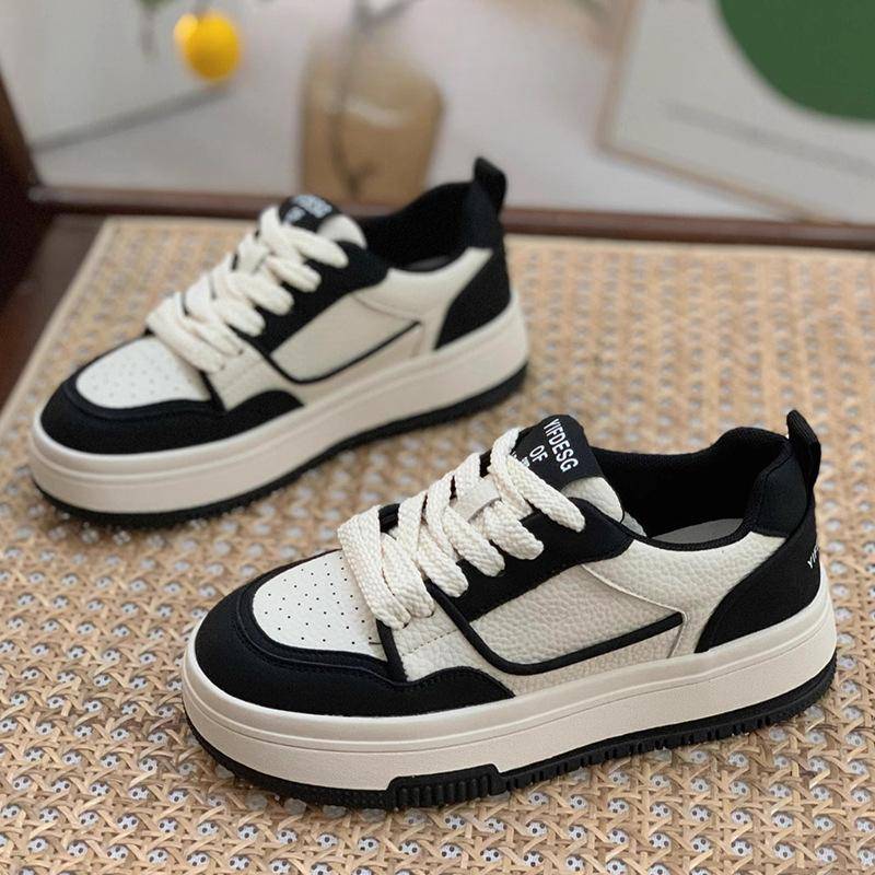 Leder-Sneakers D'Lites Frühling Neue vielseitige Plateauschuhe Weiße Schuhe Damenschuhe Freizeitschuhe für Damen Sneaker 40 von Joom DACH