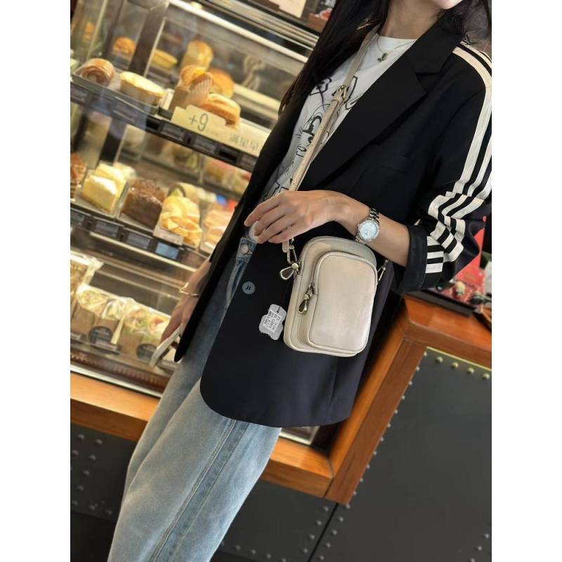 Leder Vertikale Handy-Tasche Damen Neue Weiche Leder Umhängetasche Vielseitige Schulter Damen-Tasche Mini Damen-Tasche weiß von Joom DACH