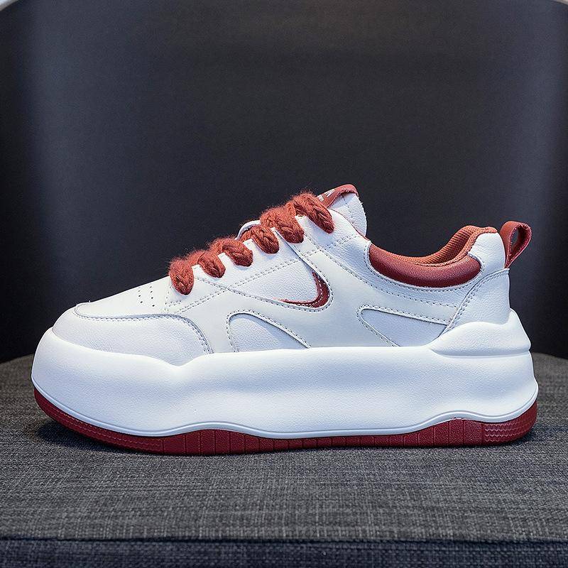 Leder Weiße Schuhe Damen Neu Frühling und Herbst Brotplateau Sneaker Sport Vielseitige Freizeitschuhe 40 von Joom DACH