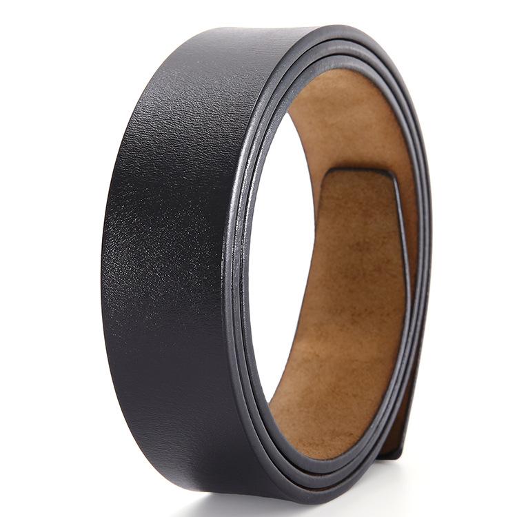 Ledergürtel für Herren, Leder ohne Stirnband, Streifen, kopfloser Gürtel, Herren-Gürtel ohne Loch, zahnloser Gürtel, Herren-Hosengürtel aus Rindsleder Antique Black Toothless von Joom DACH