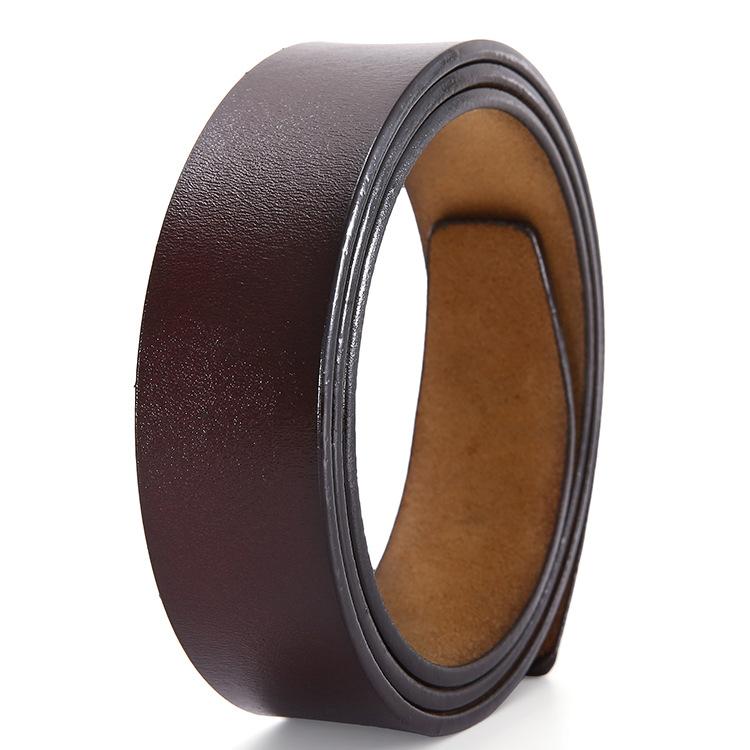 Ledergürtel für Herren, Leder ohne Stirnband, Streifen, kopfloser Gürtel, Herren-Gürtel ohne Loch, zahnloser Gürtel, Herren-Hosengürtel aus Rindsleder Antique Brown Toothless von Joom DACH