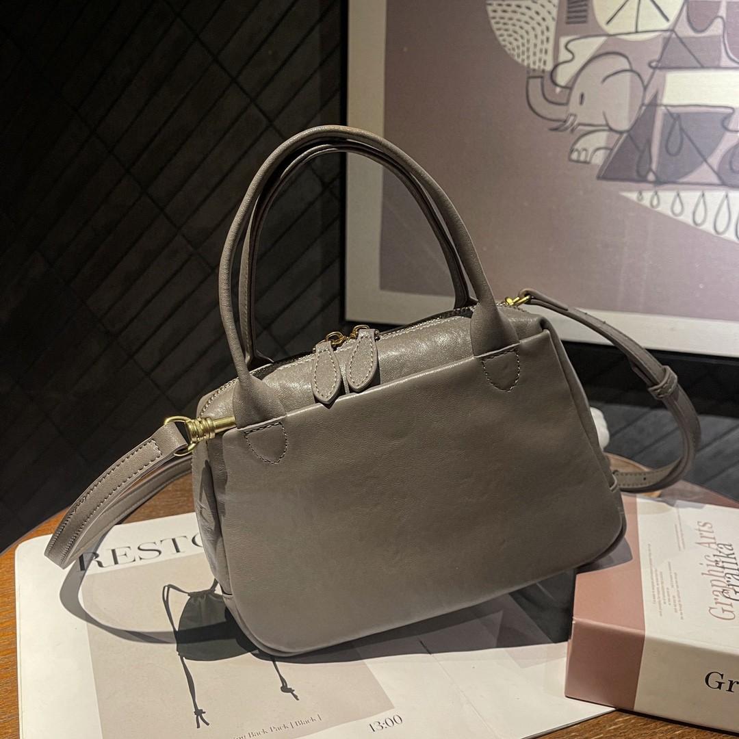 Lederhandtasche für Damen, französische Vintage-Ledertasche, kleine quadratische Tasche, kleine Umhängetasche mit einer Schulter, für Damen Width 22 * Height 16 * Thick 8CM von Joom DACH