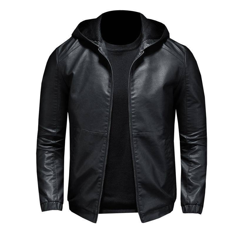 Lederjacke Herren Herbst und Winter Neue Slim Fit Fleece Verdickte Lederjacke Herrenmantel 5XL von Joom DACH