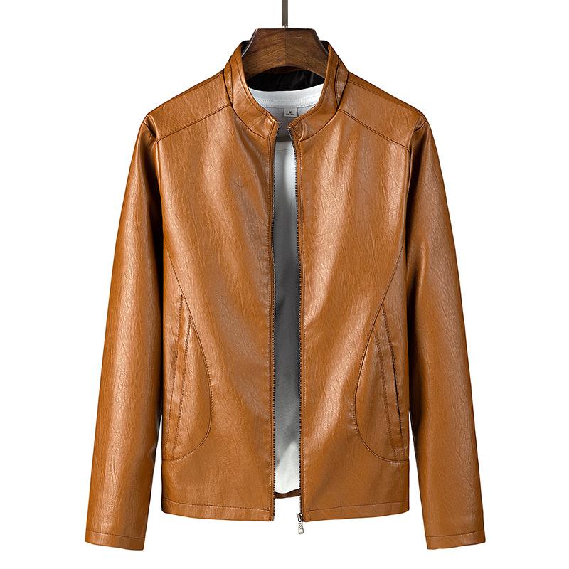 Lederjacke Herren PU-Leder Business Mode Lässig Trend Frühling und Herbst Neue Herren Lederjacke 4XL von Joom DACH