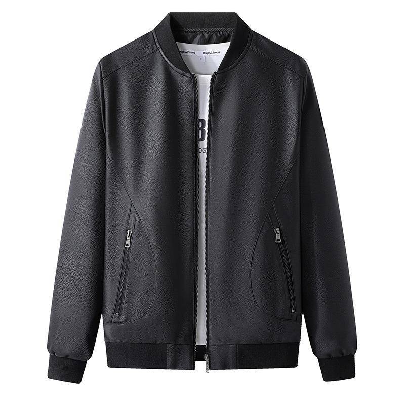 Lederjacke Herren PU-Leder Business Mode Lässig Trend Frühling und Herbst Neue Herren Lederjacke 5XL von Joom DACH