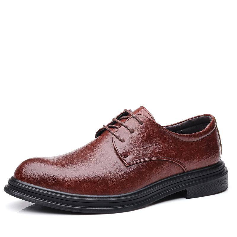 Lederschuhe Herren Business Abendgarderobe Casual Trendy Schuhe Frühling Britischer Bräutigam Koreanische Version P Weiche Sohle Hochzeit Lederschuhe Atmungsaktiv 44 braun von Joom DACH