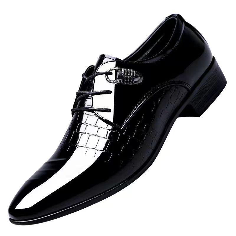 Lederschuhe Herren Business Abendgarderobe Helle Oberfläche Atmungsaktiv Hohl Spitzschuh Freizeit Lederschuhe Jugend Hochzeitsschuhe 48 schwarz von Joom DACH