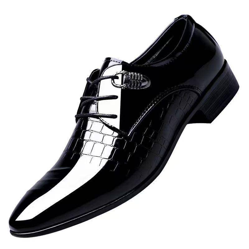 Lederschuhe Herren Business Abendgarderobe Helle Oberfläche Atmungsaktiv Hohl Spitzschuh Freizeit Lederschuhe Jugend Hochzeitsschuhe 48 schwarz von Joom DACH