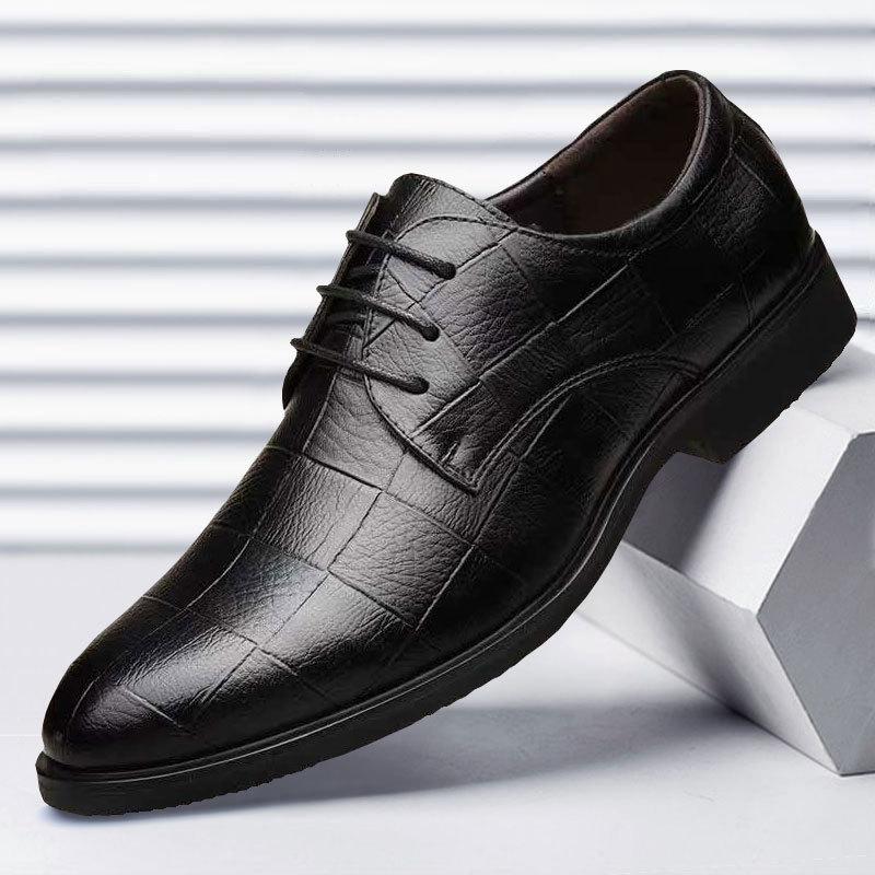 Lederschuhe Herren Business Formal Trauzeugen Große Größen Schuhe Hundert Casual Hochzeitsschuhe Bequeme Arbeitsschuhe mit weicher Sohle 41 schwarz von Joom DACH