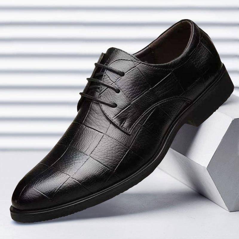 Lederschuhe Herren Business Formal Trauzeugen Große Größen Schuhe Hundert Casual Hochzeitsschuhe Bequeme Arbeitsschuhe mit weicher Sohle 41 schwarz von Joom DACH
