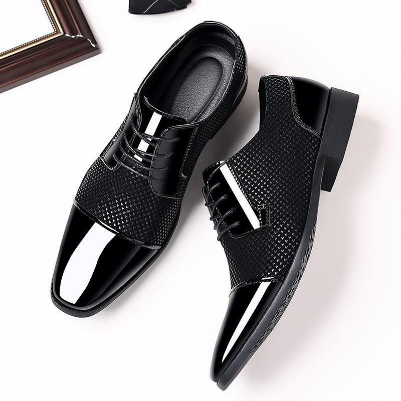 Lederschuhe Herren Neue Business Formelle Kleidung Lässig Frühling und Herbst Atmungsaktive Herren Britischer Koreanischer Stil Spitze Bräutigam Hochzeitsschuhe 46 schwarz von Joom DACH