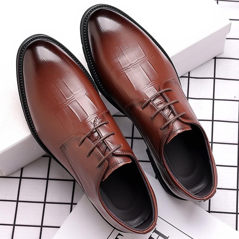 Lederschuhe Herren Neue Business Formelle Kleidung Lässig Herbst Atmungsaktive Herren Britischer Koreanischer Stil Spitze Bräutigam Hochzeitsschuhe 45 braun von Joom DACH