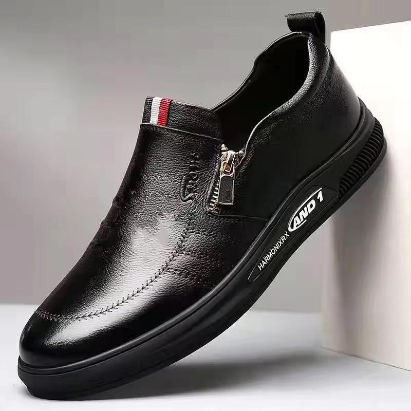 Lederschuhe Herren Vier Jahreszeiten Neu Weiche Sohle Business Casual Slipper Atmungsaktive Schuhe Britischer Stil Kleine Weiße Schuhe Herren 44 schwarz von Joom DACH