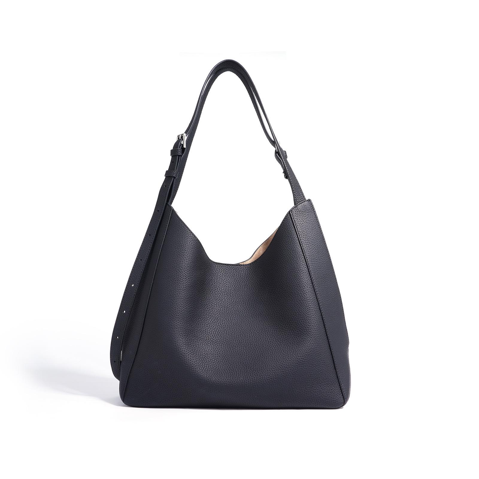 Ledertasche Oberste Schicht Leder Umhängetasche Crossbody-Tasche Schultertasche Nischendesign Damentasche schwarz von Joom DACH