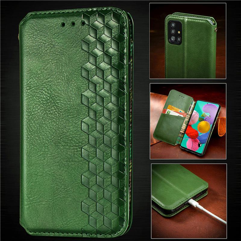 Ledertasche für Samsung Galaxy A73 A52 A72 A53 A33 A13 A03 A51 A71 A22 A32 A31 A12 A02 A03 A41 A30 A50 A70 S Flip Wallet Cover Samsung A31 grün von Joom DACH