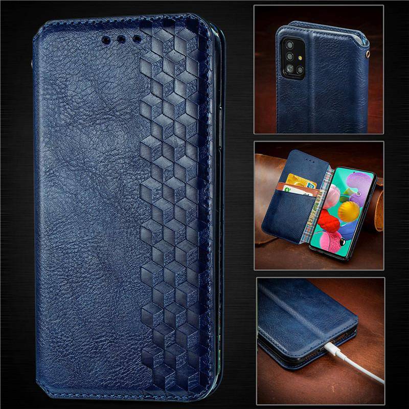 Ledertasche für Samsung Galaxy A73 A52 A72 A53 A33 A13 A03 A51 A71 A22 A32 A31 A12 A02 A03 A41 A30 A50 A70 S Flip Wallet Cover Samsung S22 Ultra blau von Joom DACH