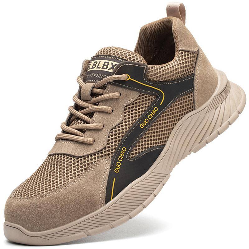 Leichte Arbeitsschuhe für Herren, Sicherheitsschuhe für Herren, Bauschuhe mit Stahlkappe, pannensichere Arbeitsschuhe, Stiefel, Sicherheitsstiefel für Herren 46 von Joom DACH