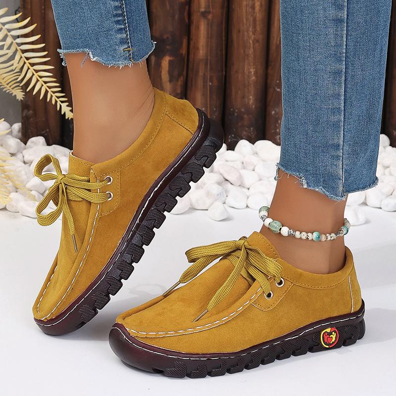 Leichte Damen Freizeitsneaker Bequeme Weiche Sohle Laufschuhe Frau Mode Schnürschuhe Rutschfest Sportschuhe Übergröße 43 38 gelb von Joom DACH