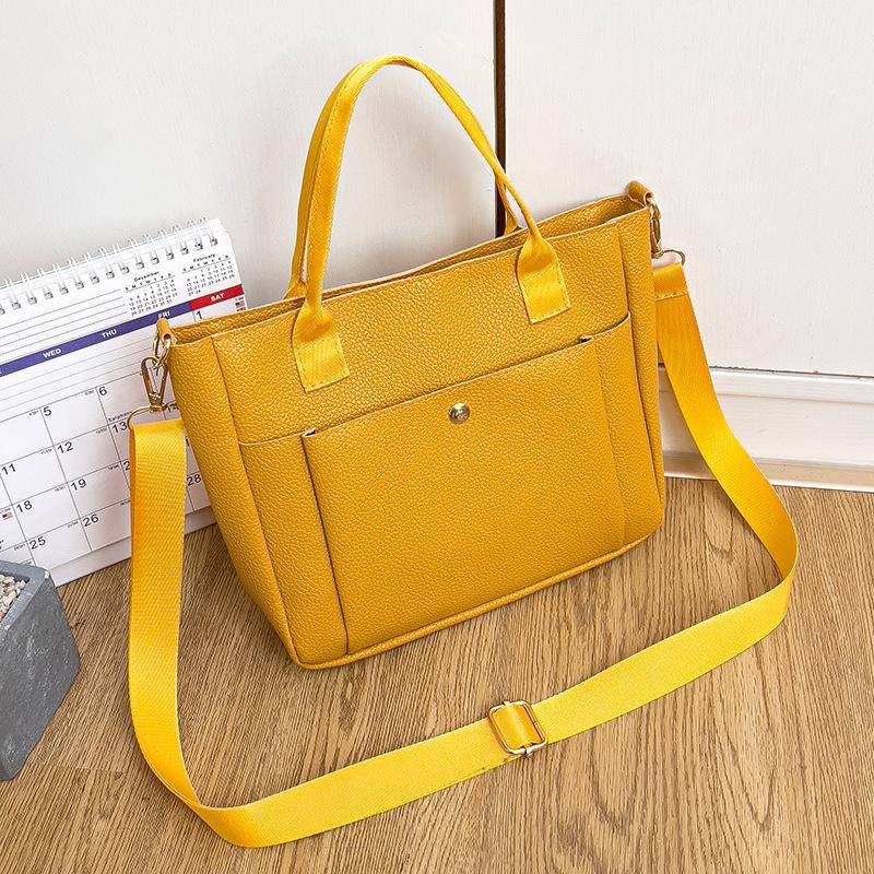 Leichte Damen-Tragetasche, Neue Shopping-Tasche mit großem Fassungsvermögen, Schulter-Umhängetasche. orange von Joom DACH