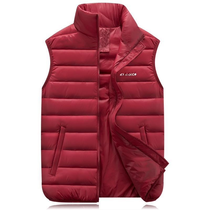 Leichte Daunen-Baumwolljacke für Paare, 200 kg Weste, übergroße Fat Mm Daunen-Baumwollweste für Herbst und Winter, Männer und Frauen XXXXXXL rot von Joom DACH
