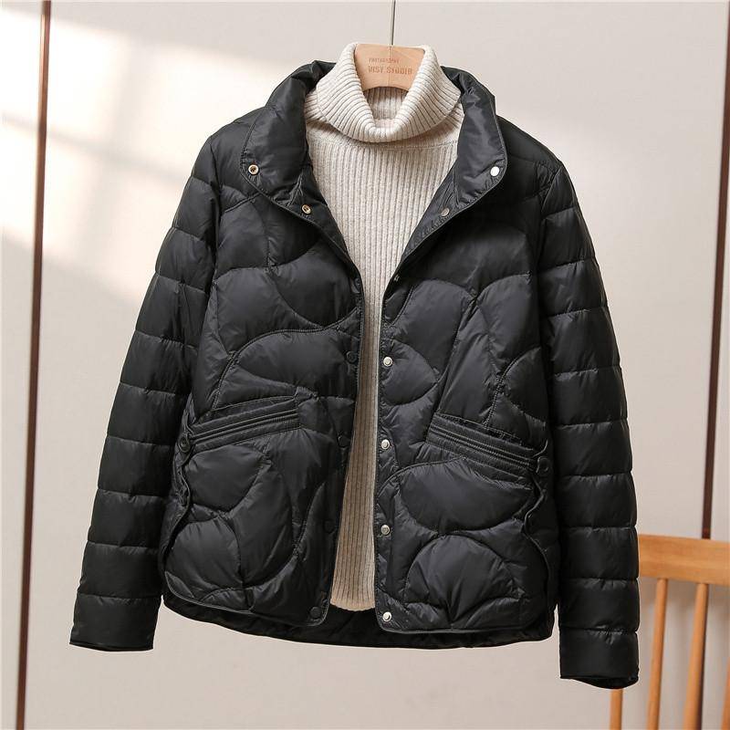 Leichte Daunenjacke Damen Kurz Neue Herbst- und Wintermode Stehkragen Vielseitige Jacke M von Joom DACH