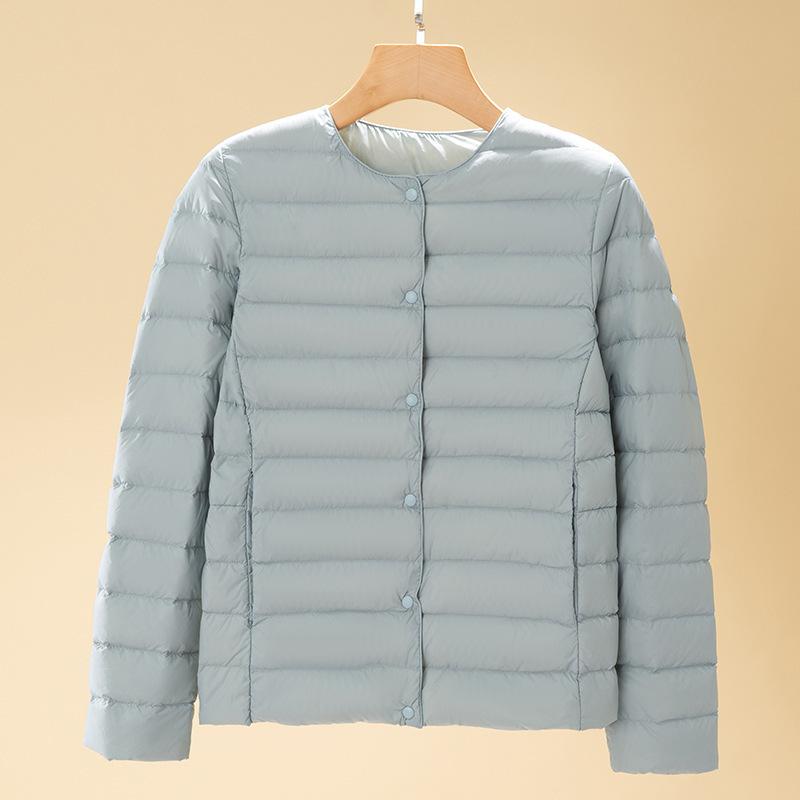 Leichte Daunenjacke Damen Kurze Herbst und Winter Neue V-Ausschnitt Rundhals Langarmjacke XL von Joom DACH