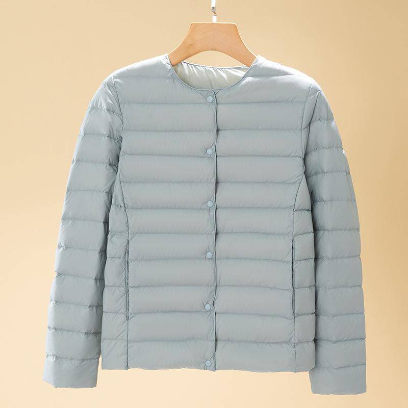 Leichte Daunenjacke Damen Kurze Herbst und Winter Neue V-Ausschnitt Rundhals Langarmjacke XL von Joom DACH