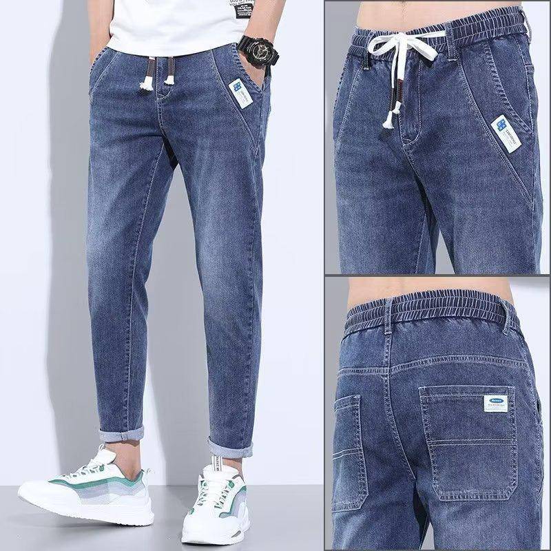 Leichte Herren Stretch Denim Haremshose - Neuer Lockerer Casual Neun-Punkte-Stil XL von Joom DACH