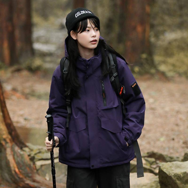 Leichte Herrenjacke, winddichte Regenjacke mit Kapuze für Männer, Wander-, Rad- und Reisejacke, Übergröße 8XL 2XL violett von Joom DACH