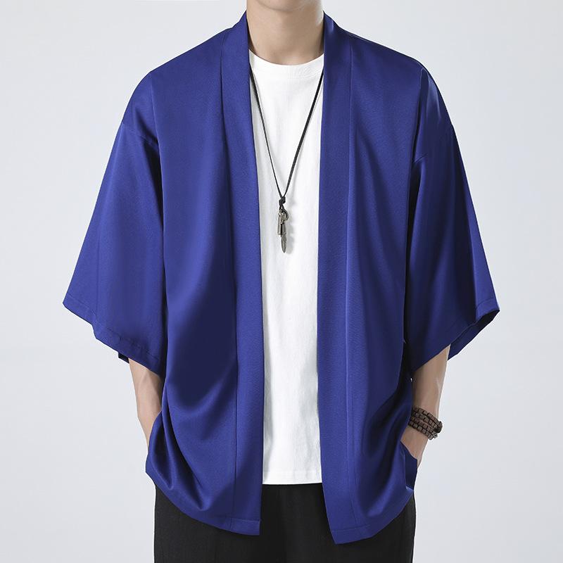 Leichte Kimonos für Herren, traditionelle japanische Kleidung, offener Cardigan-Umhang, Jacke, Mantel, Schwarz L Leichte Kimonos für Herren, traditionelle japanische Kleidung, offener Cardigan-Umhang, Jacke, Mantel, Schwarz L von Joom DACH