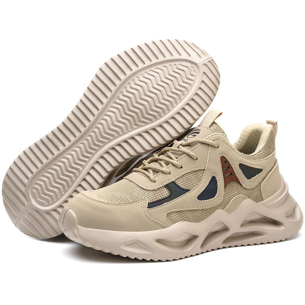 Leichte Sicherheitsschuhe Herren Damen Arbeitsschuhe Stahlkappe Arbeitsstiefel Sneakers Herren Damen Atmungsaktive Schuhe Stiefel 38 beige von Joom DACH