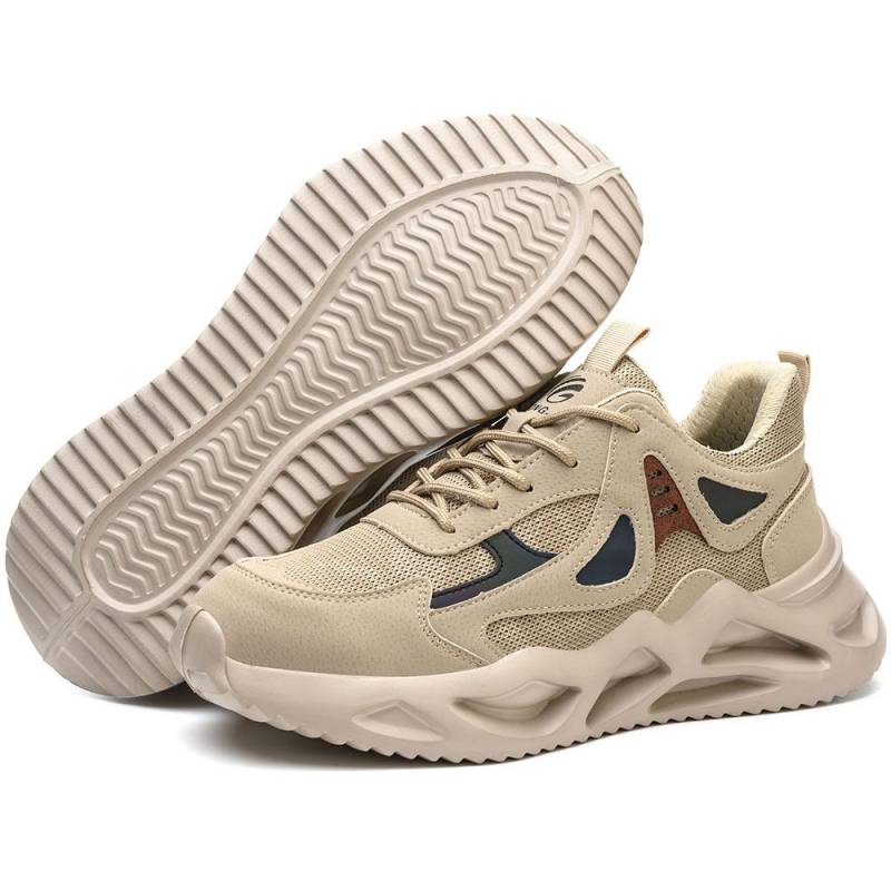 Leichte Sicherheitsschuhe Herren Damen Arbeitsschuhe Stahlkappe Arbeitsstiefel Sneakers Herren Damen Atmungsaktive Schuhe Stiefel 38 beige von Joom DACH