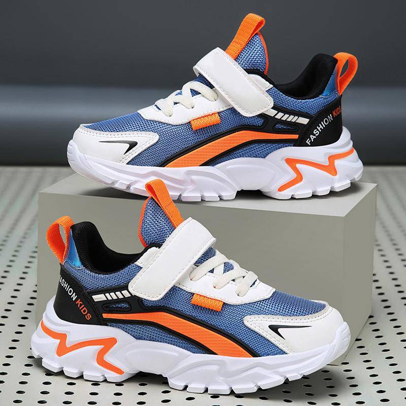 Leichte schwarze Kinder-Sneakers aus atmungsaktivem Mesh für Jungen, Schule, Freizeit-Wanderschuhe, rutschfeste Sportschuhe für Kinder und Mädchen 34 von Joom DACH