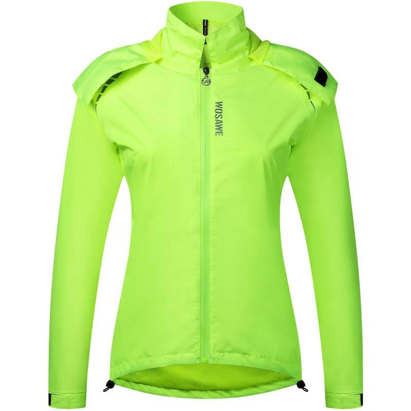 Leichte wasserdichte Jacke für Damen, wasserdichte Laufjacke, Wanderjacke, hohe Sichtbarkeit M grün von Joom DACH