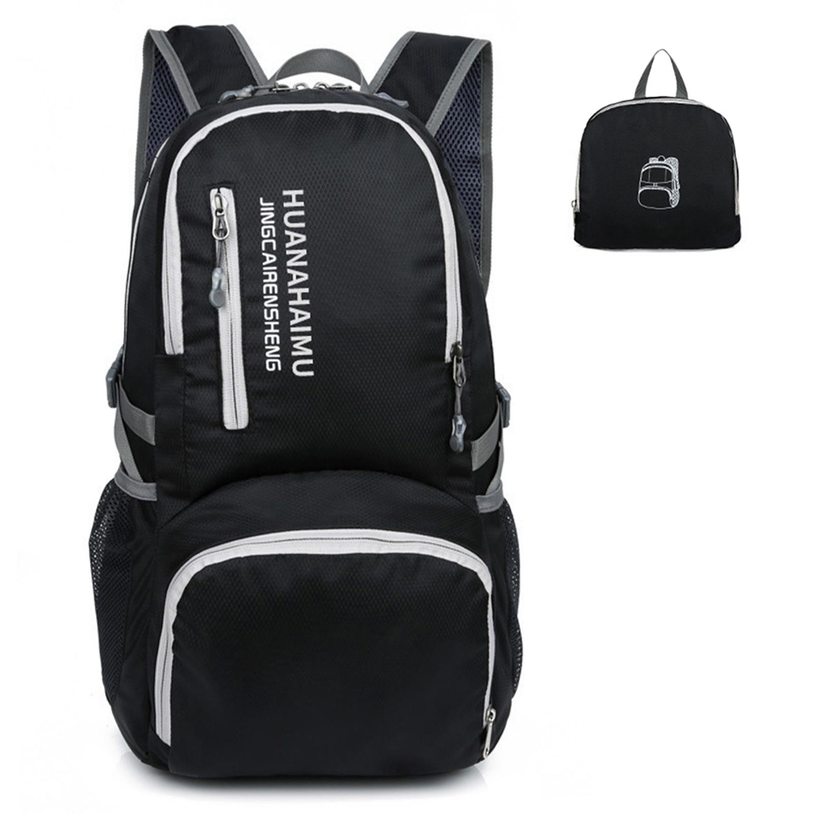 Leichter, faltbarer Rucksack, wasserdicht, verstaubar, Reise- und Wanderrucksack, Tagesrucksack für Damen und Herren schwarz Leichter, faltbarer Rucksack, wasserdicht, verstaubar, Reise- und Wanderrucksack, Tagesrucksack für Damen und Herren schwarz von Joom DACH