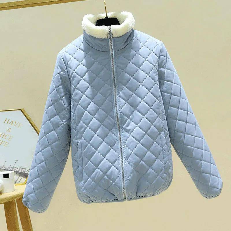 Leichter, gepolsterter Daunenmantel für Damen, Herbst und Winter, gepolsterte Jacke, lockerer kurzer Mantel mit Kapuze und Stehkragen XXL von Joom DACH