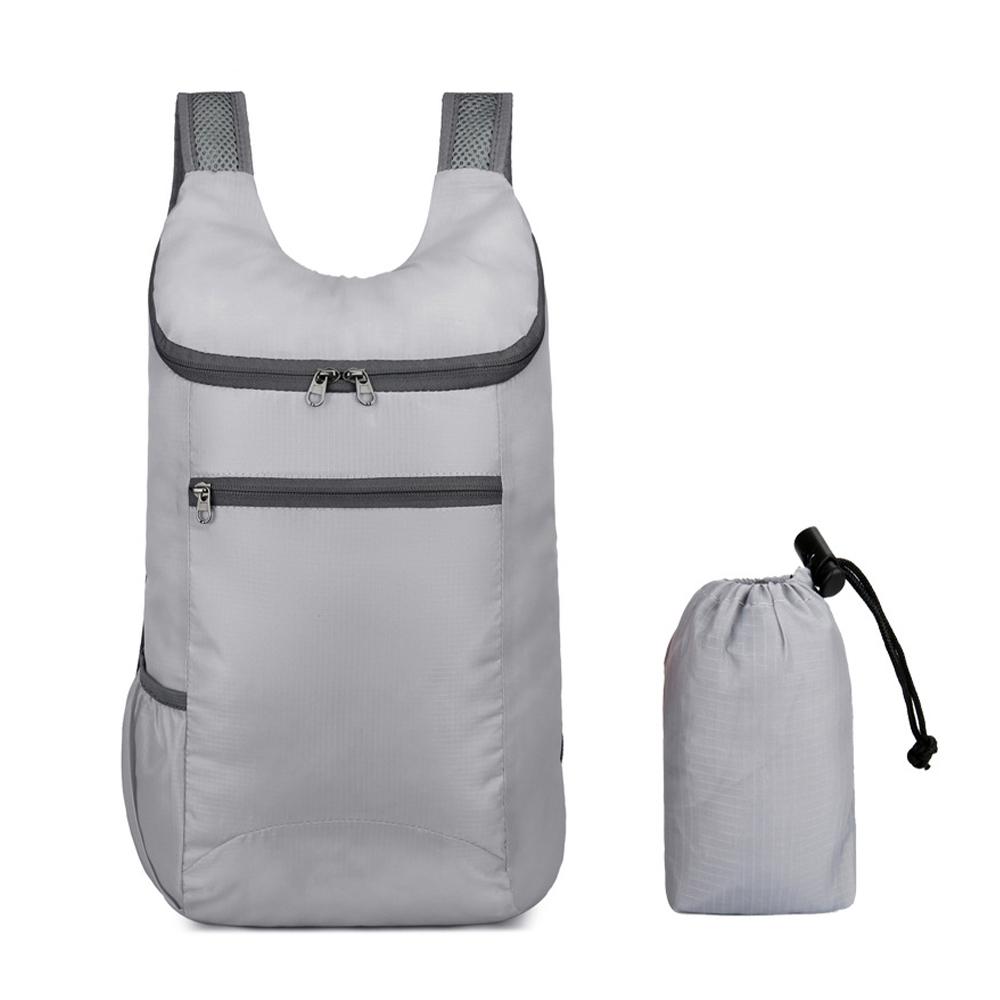 Leichter Wanderrucksack, faltbarer Reise-Tagesrucksack, wasserabweisende Outdoor-Sporttasche für Camping grau von Joom DACH