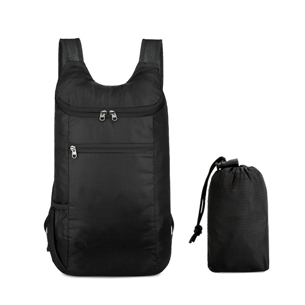 Leichter Wanderrucksack, faltbarer Reise-Tagesrucksack, wasserabweisende Outdoor-Sporttasche für Camping schwarz von Joom DACH