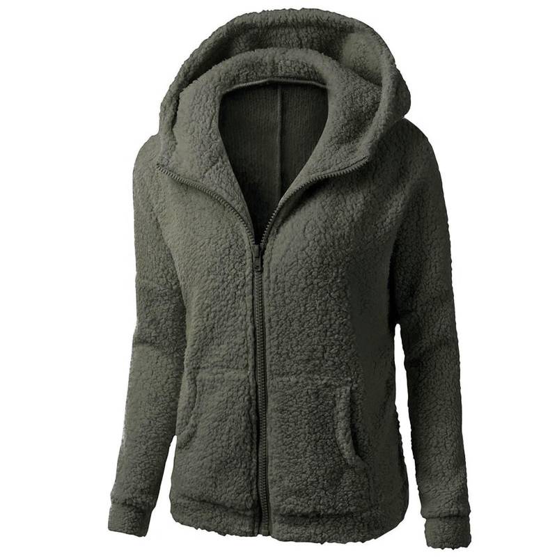 Leichtes Damen-Sweatshirt mit Kapuze, Wintermantel, warm, Reißverschluss, Oberbekleidung, Damen-Oberbekleidung, Kapuzenpullover M armee grüne von Joom DACH