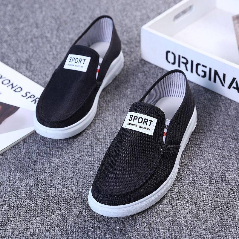 Leinenschuhe Herren Atmungsaktiv Leicht Slipper Flach Sommer Klassische Loafer Freizeitschuhe Atmungsaktives Laufschuhwerk Herren Sneaker 44 schwarz von Joom DACH