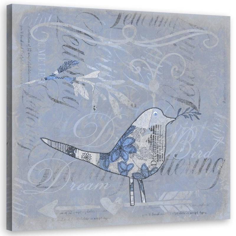 Leinwandbild Blaues altes Papier 30x30 blau von Joom DACH