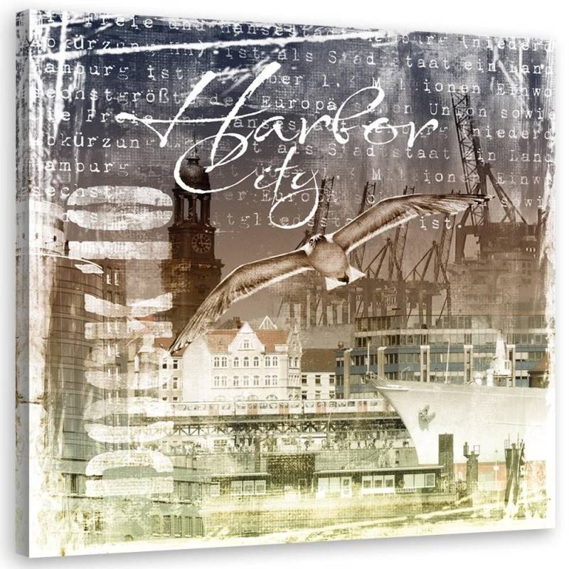 Leinwandbild Hafenbraune Postkarte 30x30 braun Leinwandbild Hafenbraune Postkarte 30x30 braun von Joom DACH